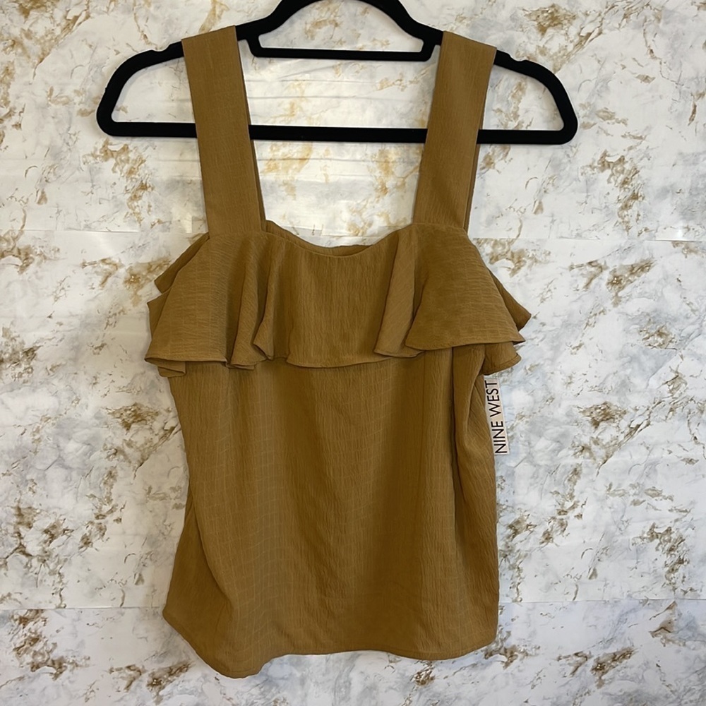 Nine West Ruffle Wide Strap Tank l SIZE S - Picture 2 of 7